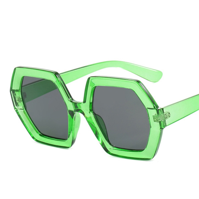 Lunettes de soleil carrées irrégulières pour femmes, surdimensionnées, polygone, luxe, nuances jaunes, élégantes, UV400