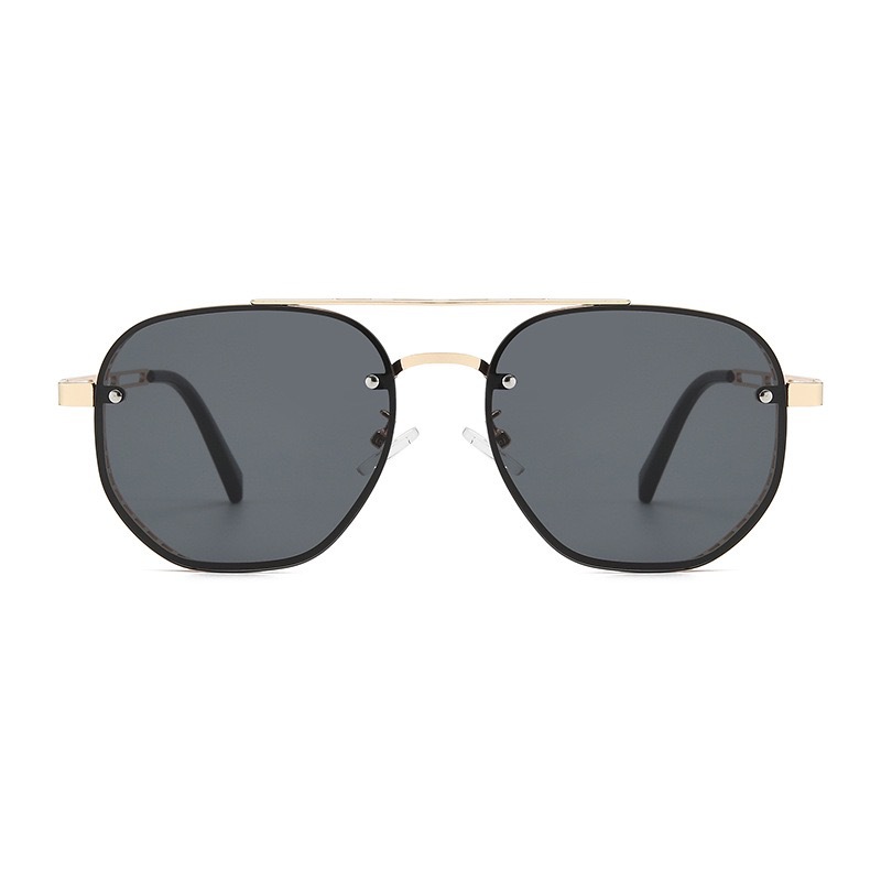 Lunettes de soleil métalliques à double barre, classiques et élégantes, haut de gamme, simples et polyvalentes