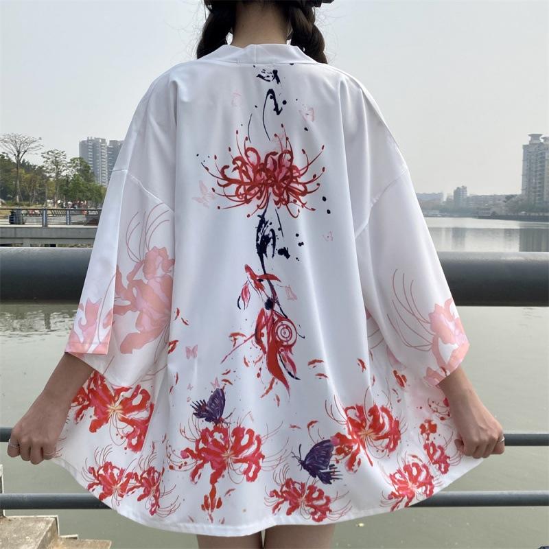 Kimono unisexe imprimé grue Vintage 3d, haut à la mode, Cardigan décontracté, vêtements Yukata, Streetwear japonais, vêtements traditionnels
