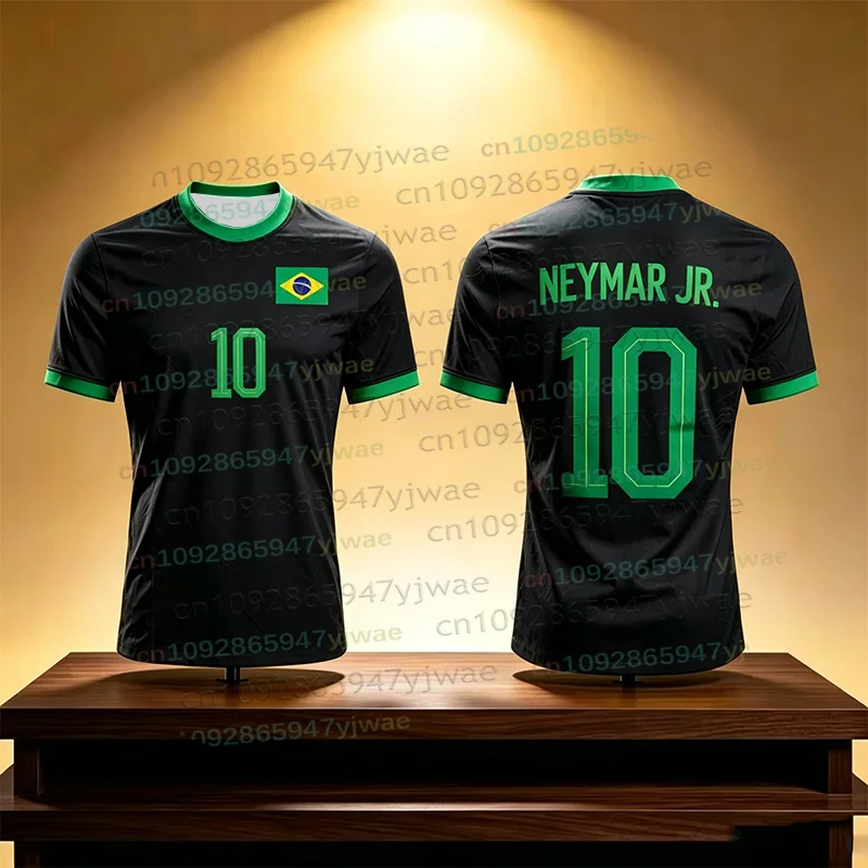 Maillot de football imprimé en 3D Neymar & VINI JR pour hommes et femmes, mode été, sport, séchage rapide, respirant, manches courtes, t-shirts de football