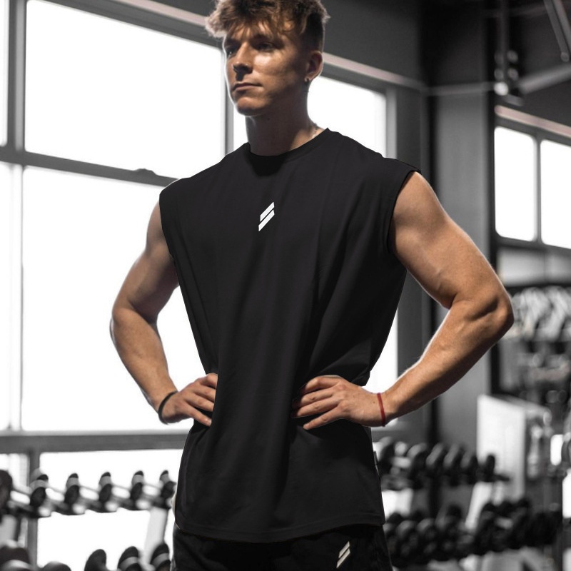Nouveau débardeur de sport d'été pour hommes, respirant, ample, en maille, sans manches, séchage rapide, vêtement de fitness masculin