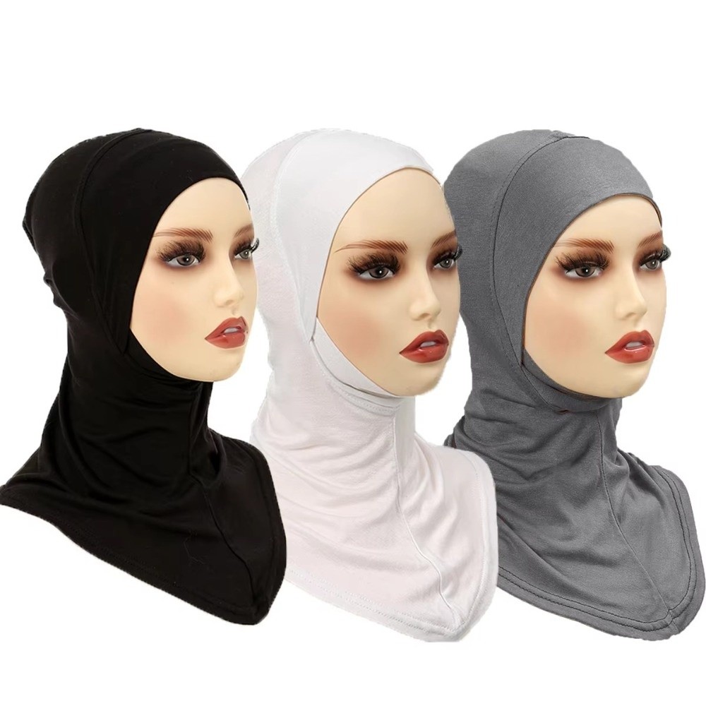 Bonnet Hijab Confortable à Couverture Complète en Coton Doux, Chapeau Islamique Élastique et Respirant, Sous-Hijab pour Perte de Cheveux