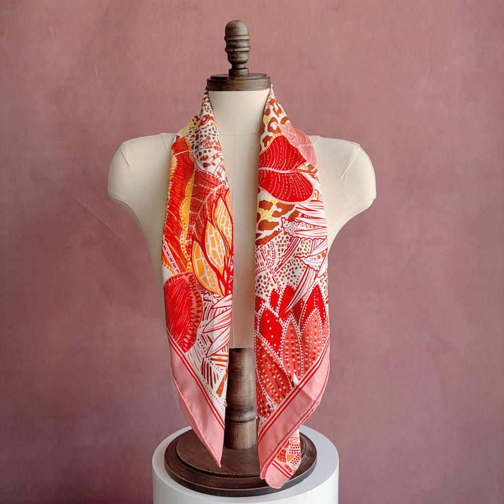 Foulard carré en soie imprimé Leopa, marques roses de luxe, 90x90cm, 100% soie naturelle, foulard de tête de styliste, Bandana