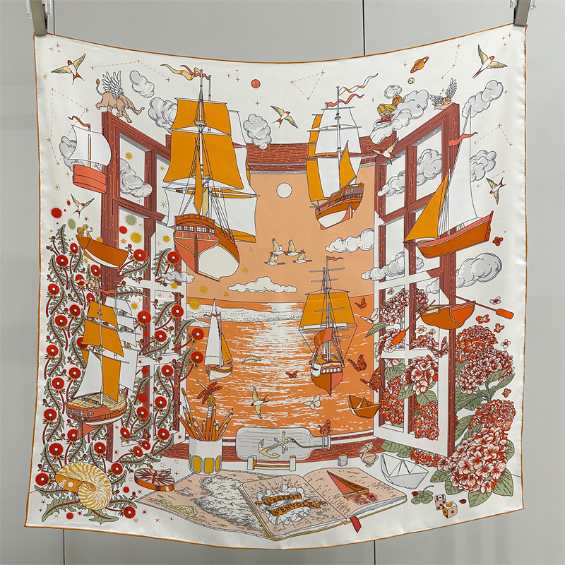 Nouveauté : Foulard en soie de luxe pour femme, imprimé recto, 100 % soie, tendance, 90 x 90 cm