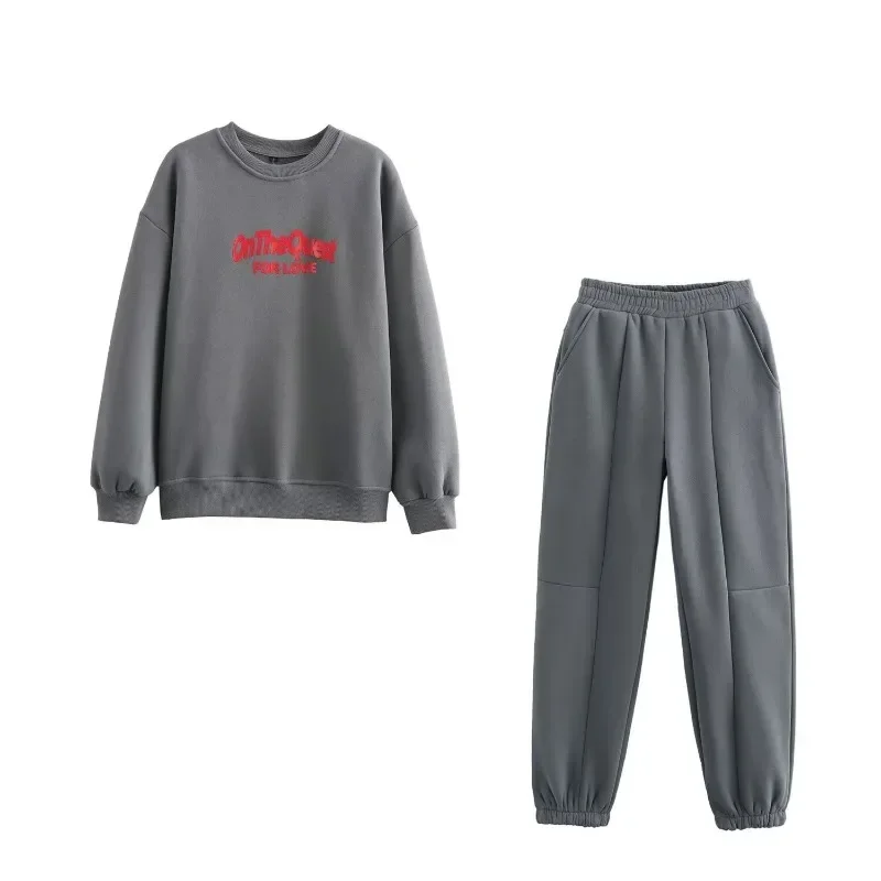 Survêtement femme Jersey ensembles Sweats ensemble 2025 hiver coton costumes large Baggy pantalon vêtements de sport 2 pièces ensemble femmes tenues