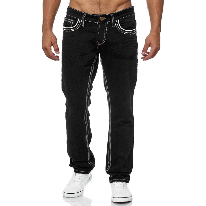 Jean droit hommes lavé sans trou Jean printemps été petit ami Jean Streetwear ample Cacual concepteur Long Denim pantalon pantalon