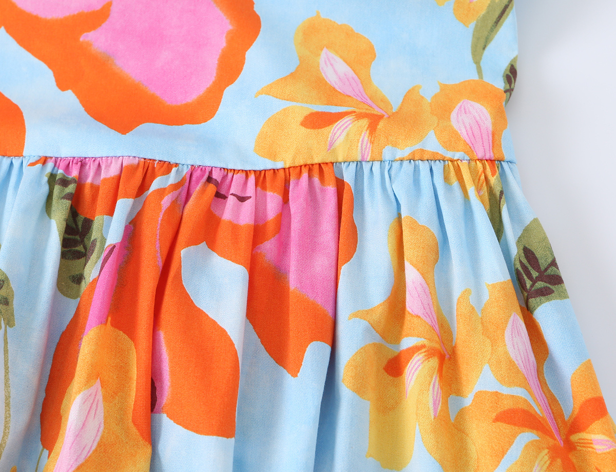 Nouvelle robe d'été pour femme avec décolleté plongeant, épaules dénudées, imprimé floral, style plage, tissu fluide