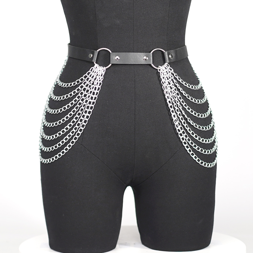 Harnais de mode pour femme, ceinture jarretière, ceinture corset de taille, harnais de taille en cuir PU, harnais de cuisse, accessoires vestimentaires gothiques