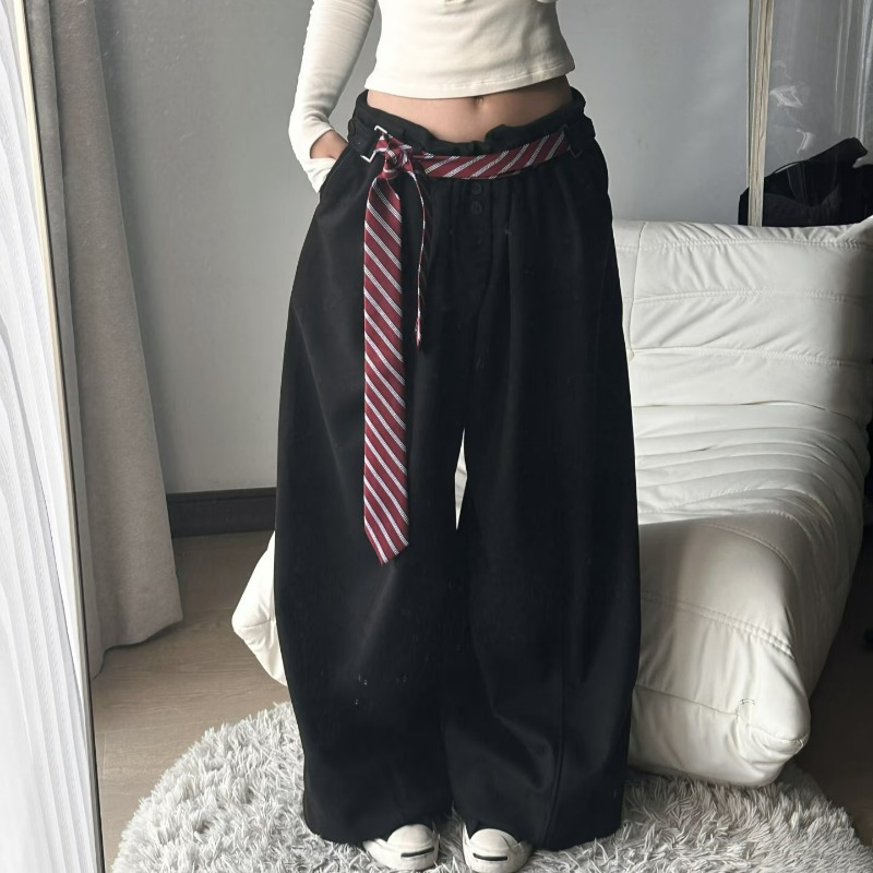 Ceinture de taille décontractée à rayures rouge vin, longue, slim, à carreaux, cravates de personnalité, écharpe attachée à la main, accessoire pour pantalon en jean
