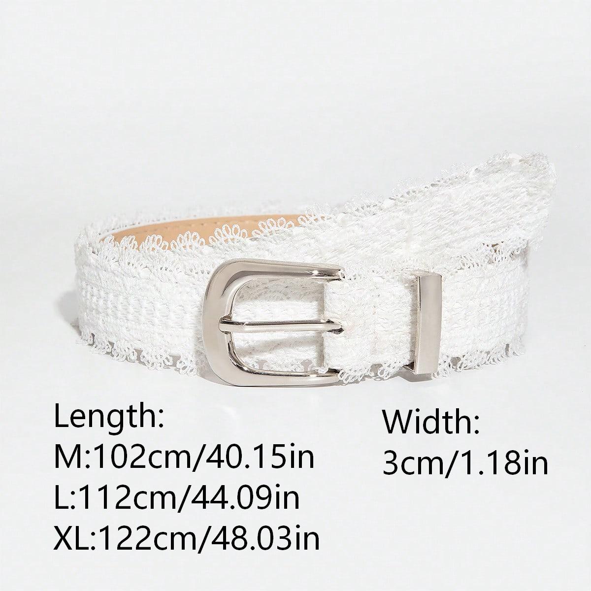 Ceinture en dentelle blanche de style délicat pour femme, une ceinture polyvalente de style féminin et charmant pour décorer les jeans.