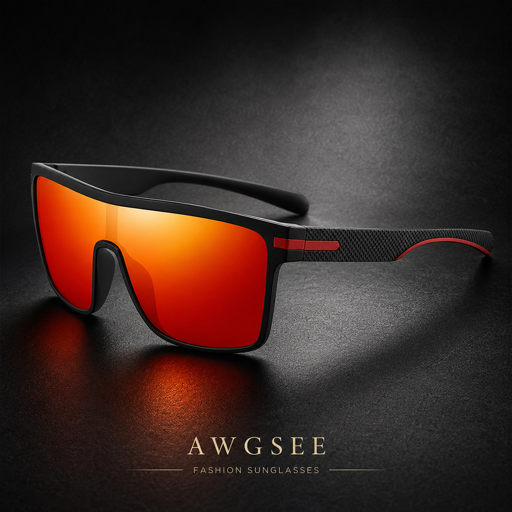 Lunettes de soleil carrées surdimensionnées pour hommes et femmes, verres monolithiques anti-éblouissement UV400, idéales pour la conduite, les activités de plein air, les vacances et la mode