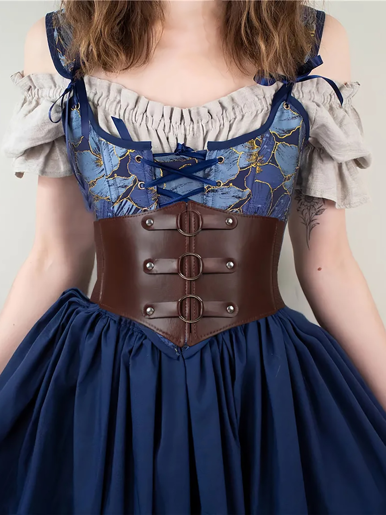 Ceinture Corset Femme Super Large en Cuir PU, Bandeau Amincissant Élastique Taille Haute Polyvalent pour Usage Quotidien, Type Bustier Corset