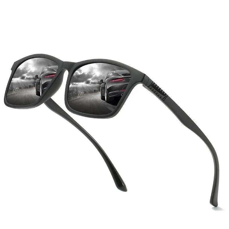 Lunettes de soleil polarisées de luxe pour hommes, monture carrée Vintage à la mode, ultra légère, pour la conduite et la pêche, UV400
