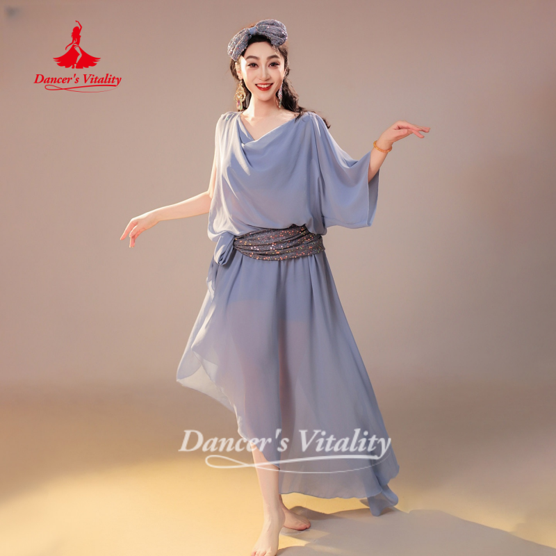 Robes de Danse Orientale pour Femmes : Costume de Scène Shaabi Baladi Saidi, Robe en Mousseline Ample et Confortable pour la Vitalité de la Danseuse