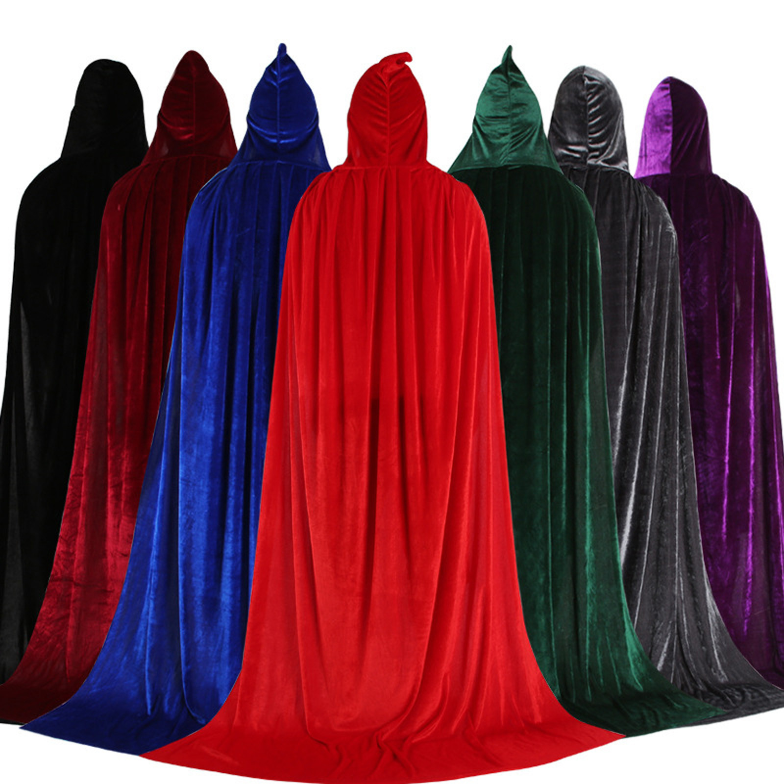 Capuche Everak longue cape médiévale pour adultes, robe de sorcellerie Wicca, reconstitution de robe dissimulée, fête d'Halloween, femmes et hommes