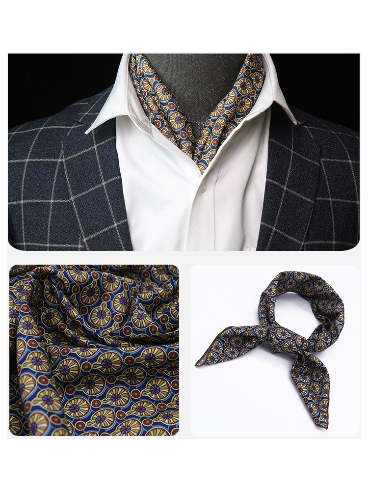 Nouveau 60*60 cm automne hiver écharpe homme femmes décontracté coton foulards carré fleur florale Hanky mode poche carré pour la fête