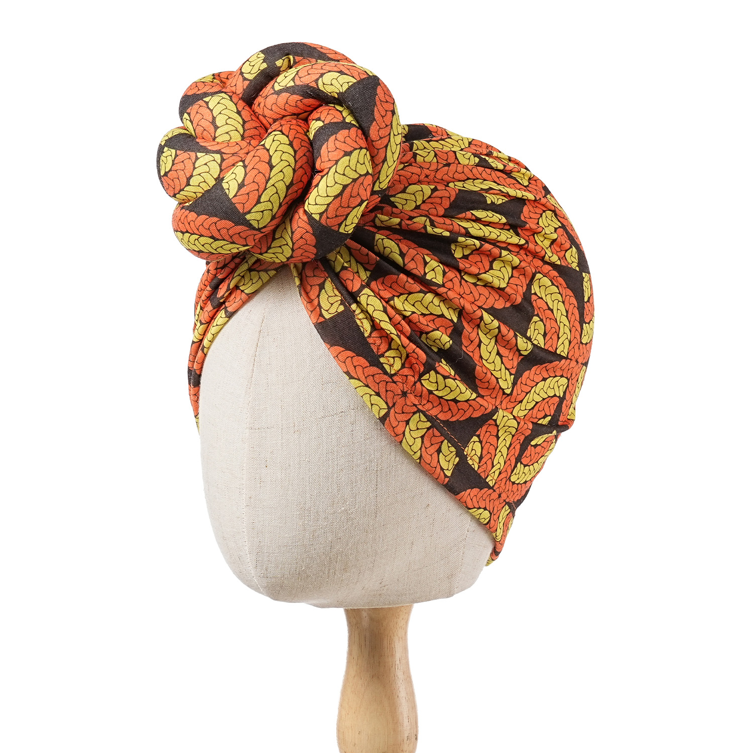Turban à nœud pré-fabriqué, Bonnet de tête imprimé africain pour femmes, couvre-chef de fête