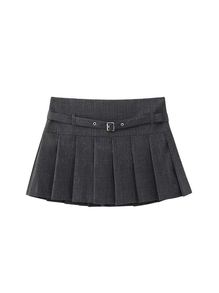 Jupes courtes plissées pour femmes, avec ceinture, fermeture éclair latérale, taille moyenne, jupe-short féminine, mode