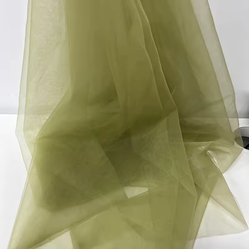 Tissu en Tulle vert avocat, robes de mariée douces, rideau de décoration pour vêtements, aménagement en maille d'olive, fil arrière de chaise, voile en filet