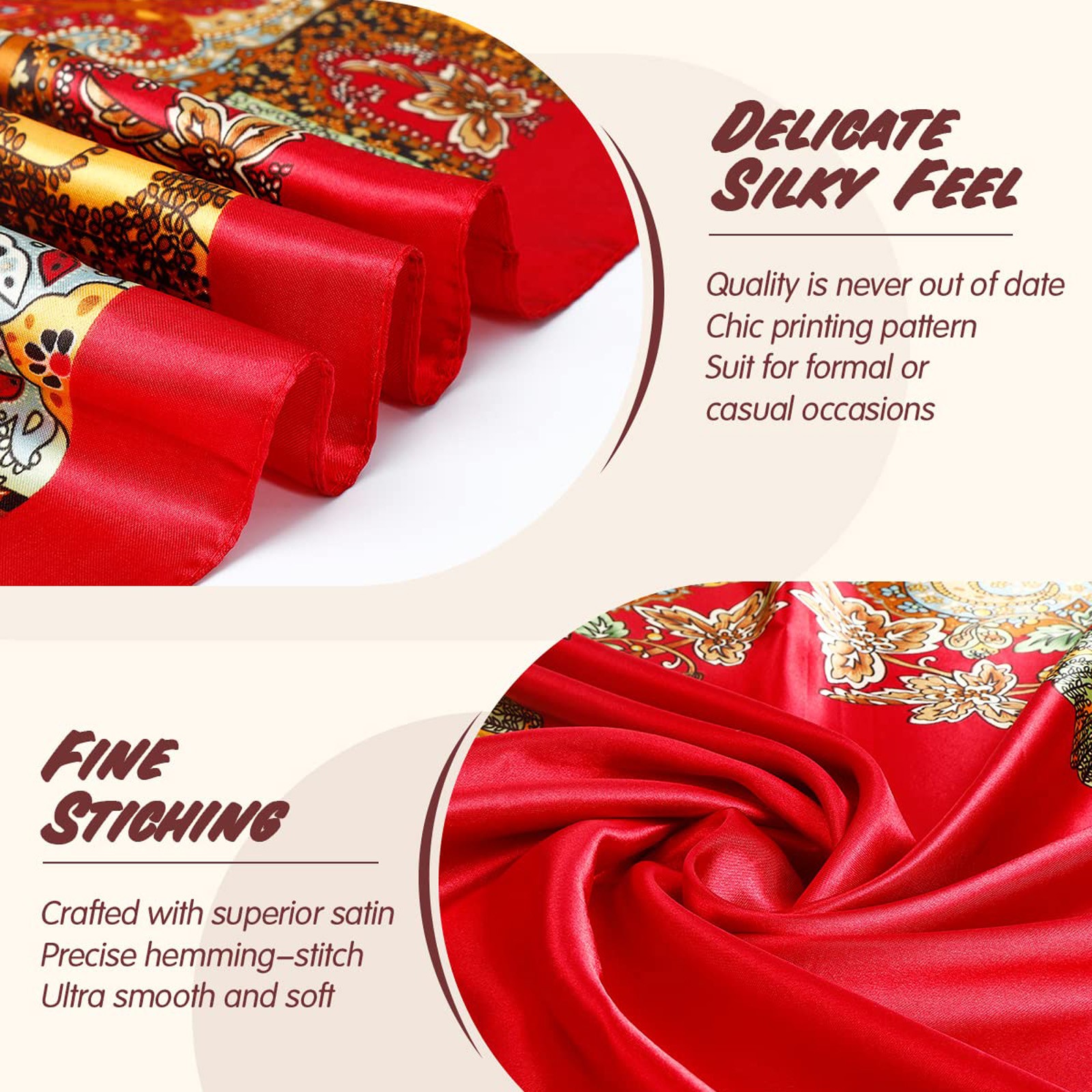 Foulards carrés en satin pour femmes, foulards légers pour le cou, bandana pour cheveux, foulard de la présidence, grandes bandes de sauna Boho, hijab à la mode