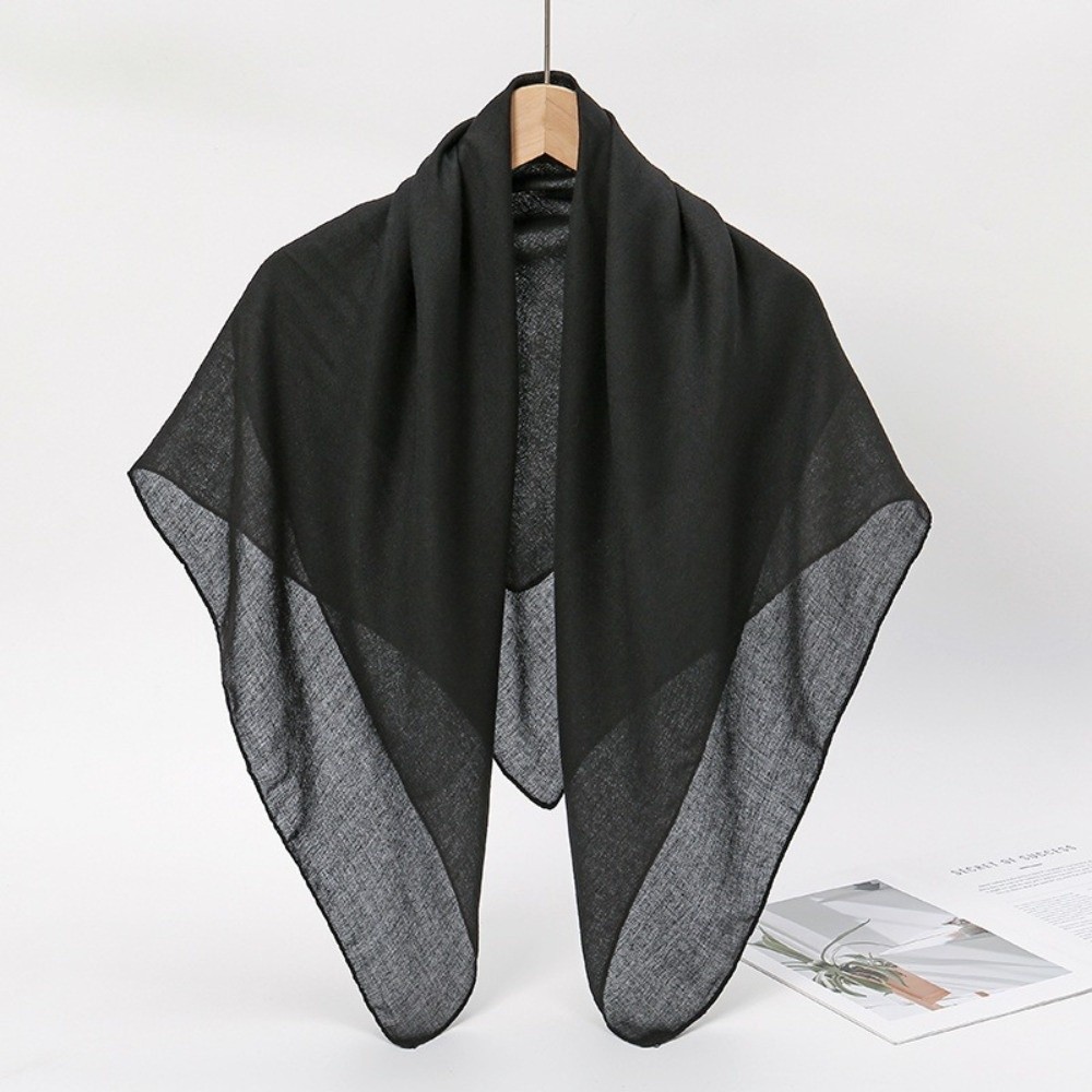 Foulards carrés tendance 90x90cm en coton et lin doux et légers, couleur unie, respirants, pour femmes, hijabs, accessoires de sac