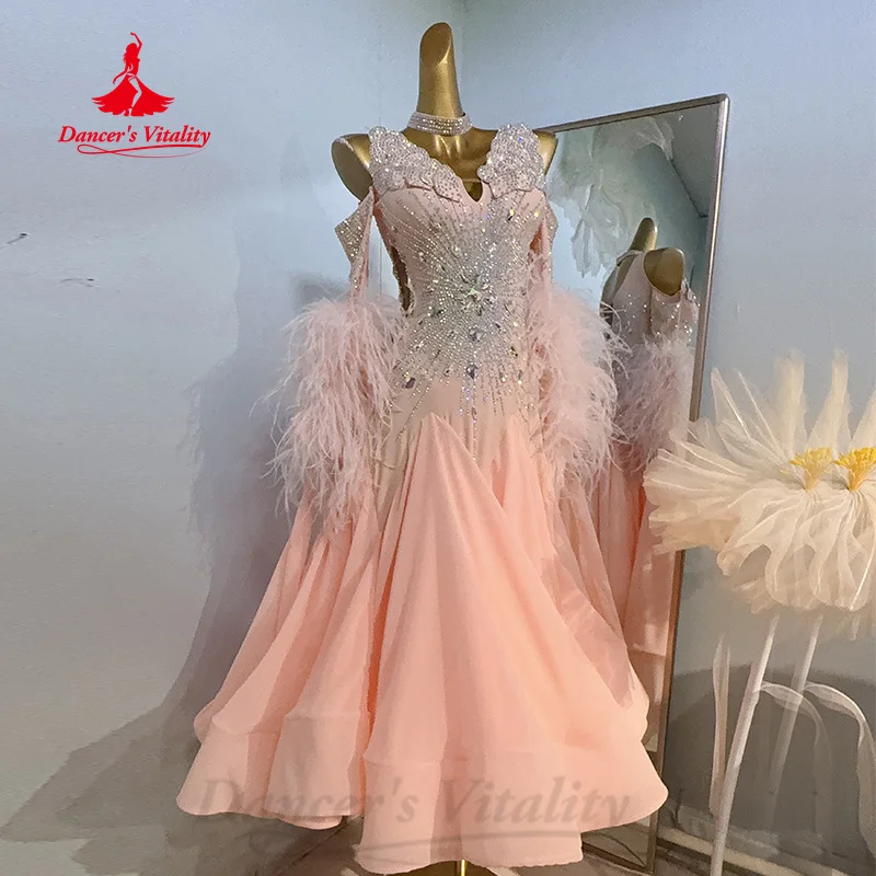 Costumes de danse modernes pour femmes, robe de concours de valse de danse de salle de bal personnalisée, vêtements de spectacle de salle de danse pour filles