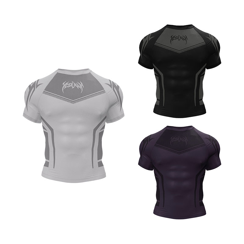 Vêtements de Fitness musculaire à manches courtes pour hommes, nouveau Style, séchage rapide, respirant, extensible, ajusté, T-Shirt par Sublimation