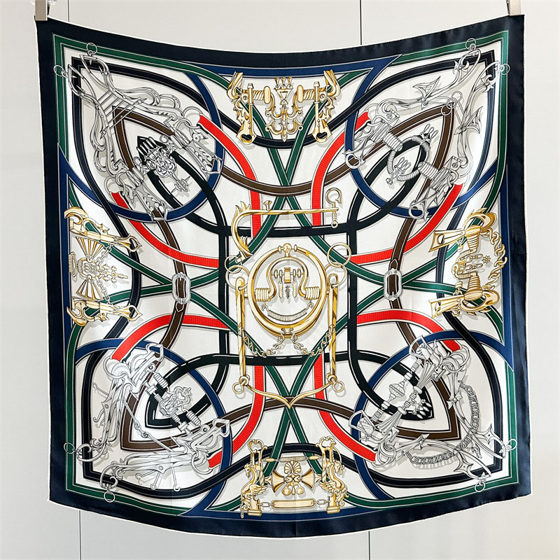 Grande écharpe carrée 100 % soie imprimée 2026 pour femme, châle, ceinture, foulard, hijab pour cheveux