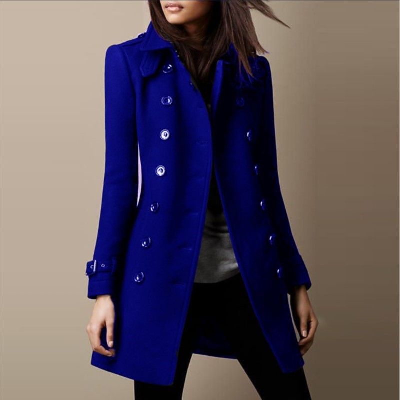 Automne hiver nouveau élégant femmes veste manteau mode laine noir à manches longues Double boutonnage ample Streetwear femmes manteaux veste