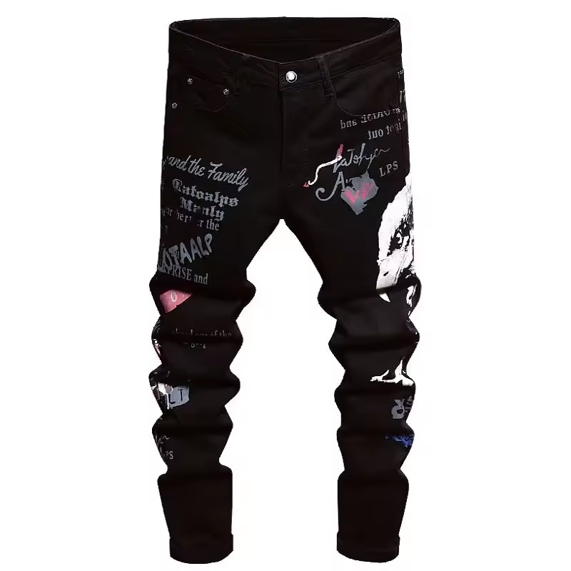 2025 nouveaux hommes impression jeans coupe ajustée jeans hommes mode classique Denim Skinny Jeans hommes décontracté haute qualité pantalon