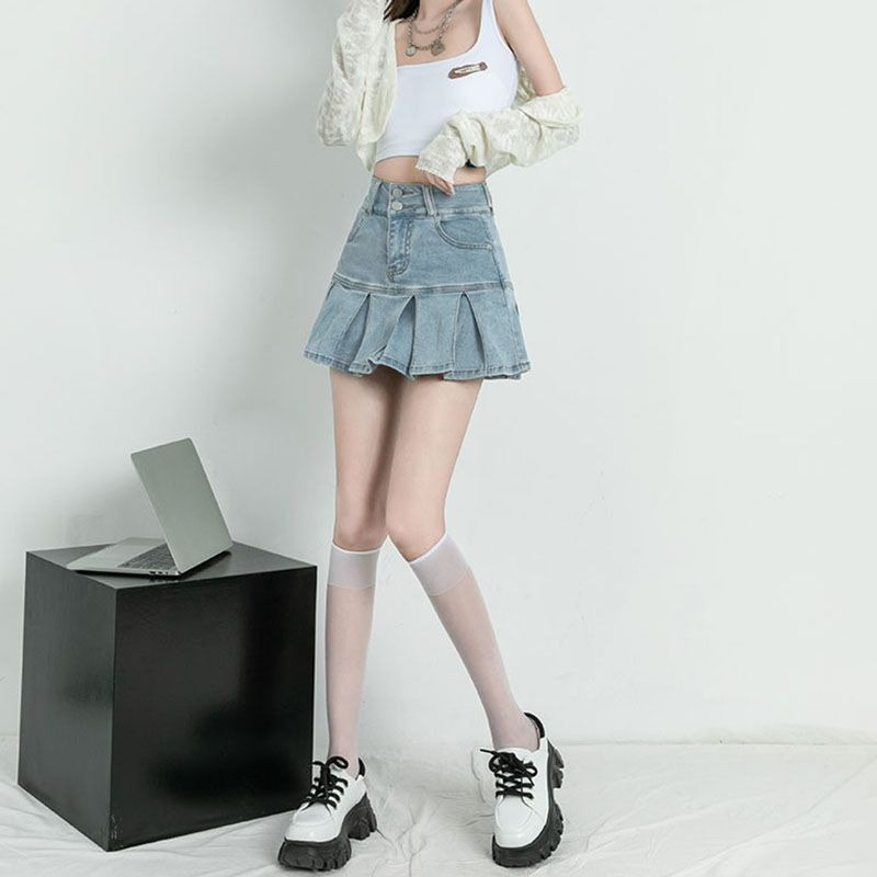 Jupes en jean à volants Gyaru pour femmes, jupe évasée en jean, nouvelle tendance des vêtements, offre esthétique chaude, Vintage, décontractée, 2025 V, Y2k