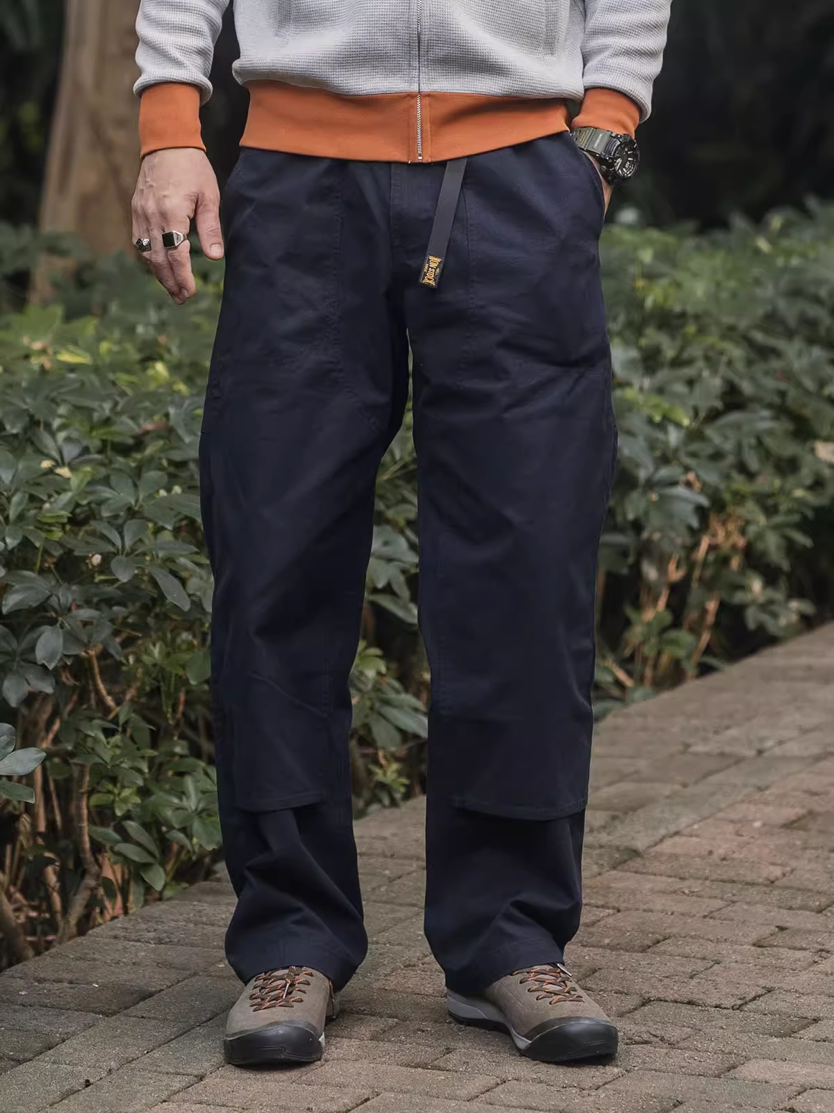 Pantalon d'escalade en toile à double genou pour homme, pantalon de randonnée cargo en plein air, non stock