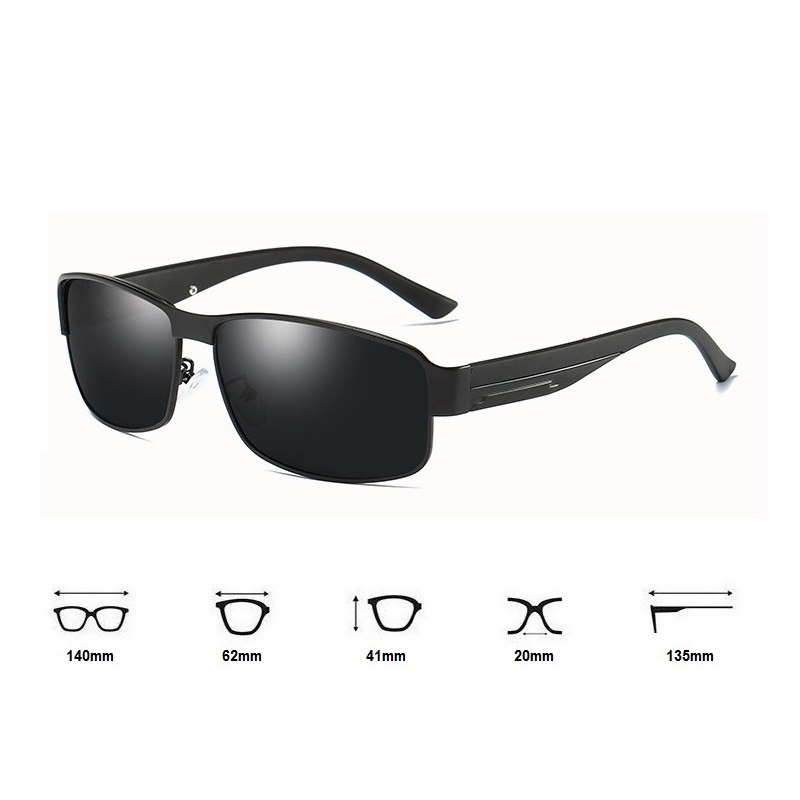 Lunettes de soleil de luxe pour hommes, lunettes de soleil de créateur pour la conduite et la pêche, lunettes de soleil vintage en métal pour homme