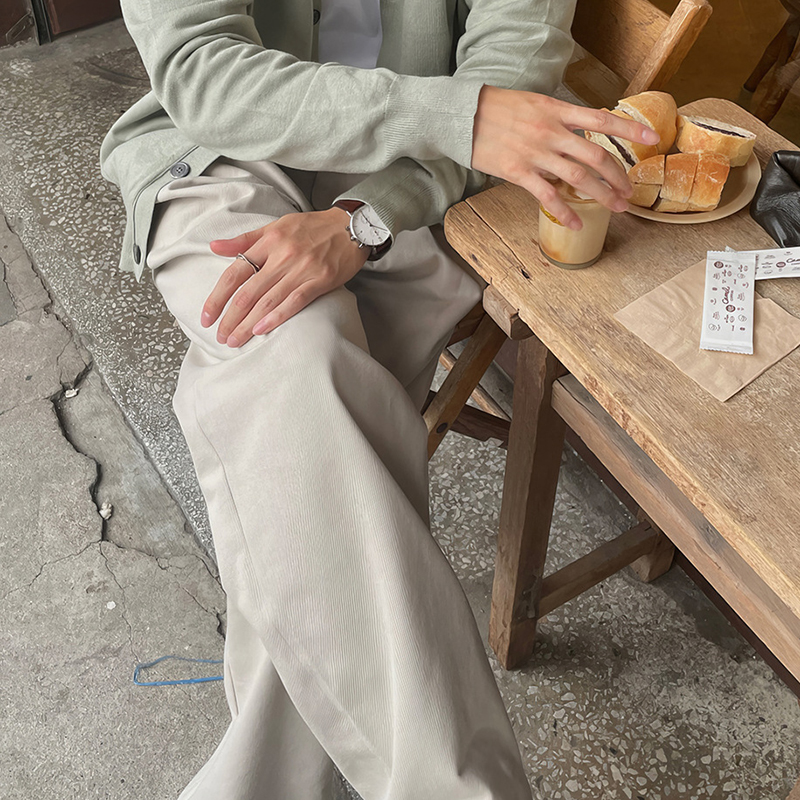 FjStreetwear plissé pour homme, pantalon droit, vintage, résistant, boutonné, à la mode, printemps, 2025