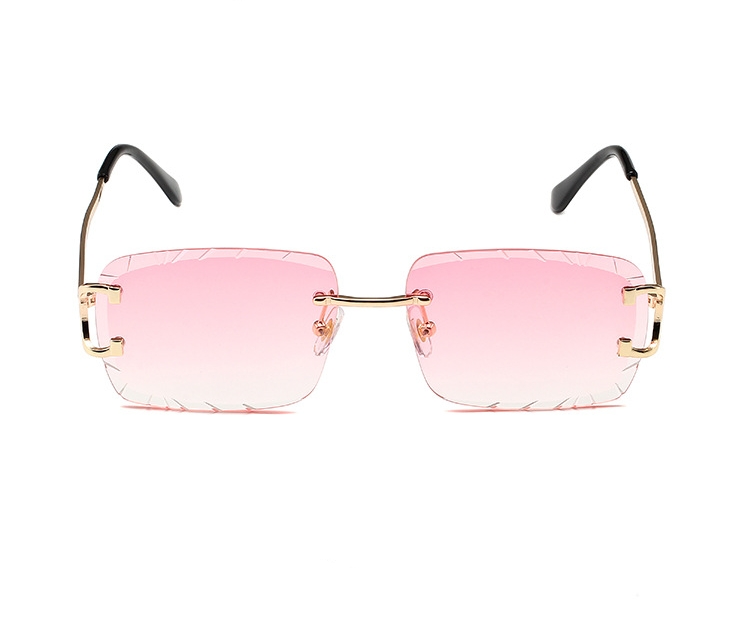Lunettes carrées sans monture tendance en métal de haute qualité pour hommes et femmes, lunettes de soleil style street shot