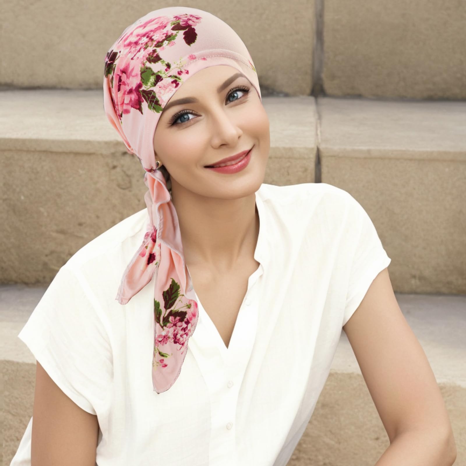 Écharpe de sauna pré-nouée pour chimio et cancer, turban imprimé floral, chapeau Hijab, couvre-chef élastique doux, enveloppes de tête pour femmes, bonnets de sommeil