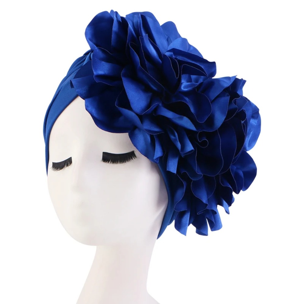 Turban national pour femmes, chapeau de style africain, bonnet à grandes fleurs