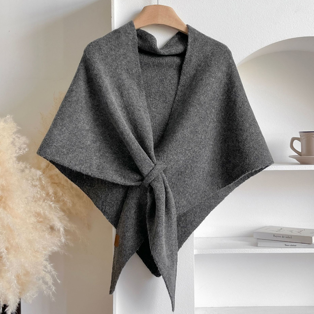 1 pièce Châle triangulaire uni de haute qualité, confortable et doux, idéal pour l'extérieur, décontracté, polyvalent, tendance, parfait