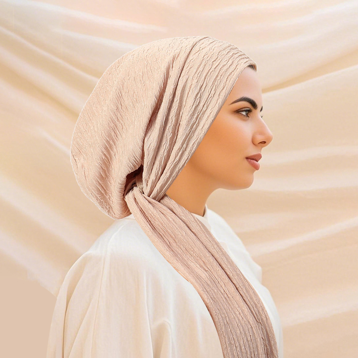 Chapeaux Hijab Turban de couleur unie, enveloppe de tête à longue queue, chapeaux musulmans élastiques, casquette de chimio respirante pour femmes et filles, nouvelle collection 2025