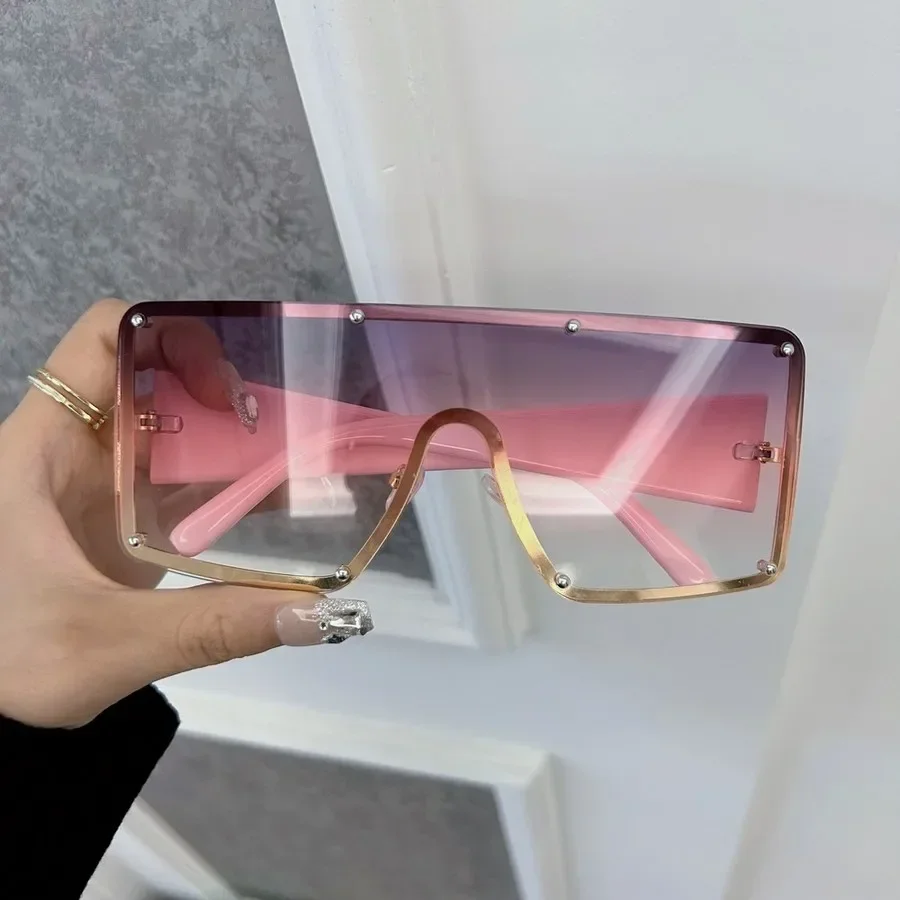 Lunettes de soleil carrées tendance pour femmes et hommes, monture large, style classique, marque de mode, Oculos De Sol