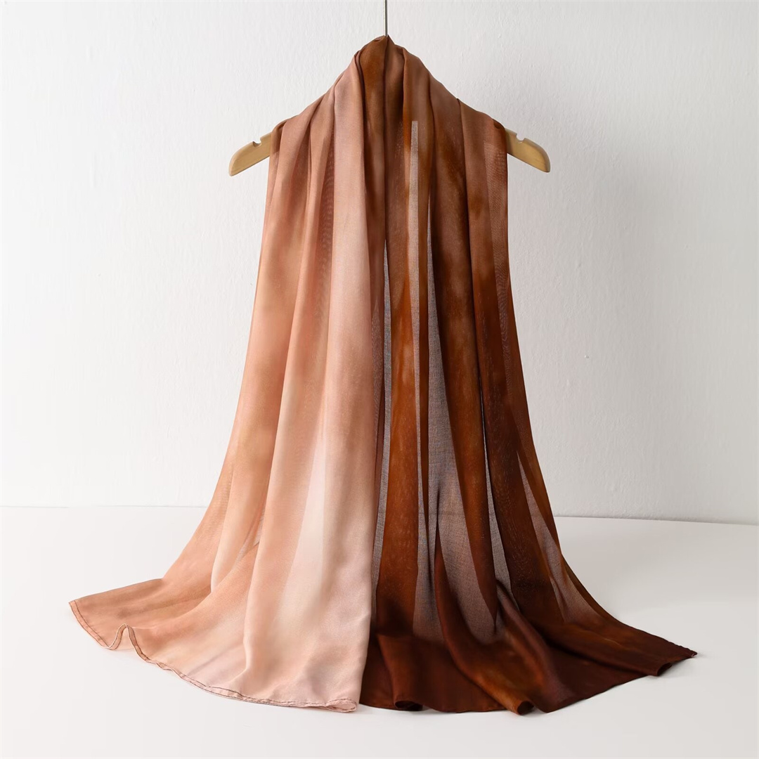 Foulard Hijab en Rayonne Imprimé Effet Encre Fluide Tendance, Doux et Léger, pour Femme Musulmane, Respirant, Turban Quotidien Islamique, Châle Idéal pour Cadeau