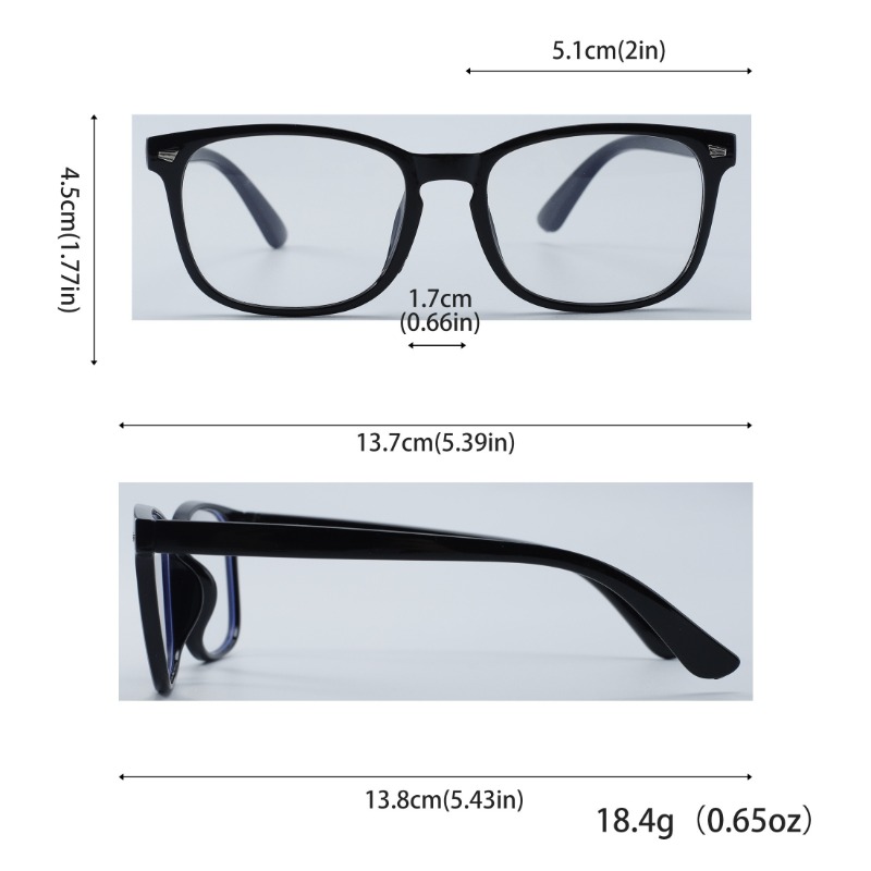 [Lunettes vintage] 2 paires de lunettes à monture carrée de style vintage |   Noir et transparent avec accents métalliques