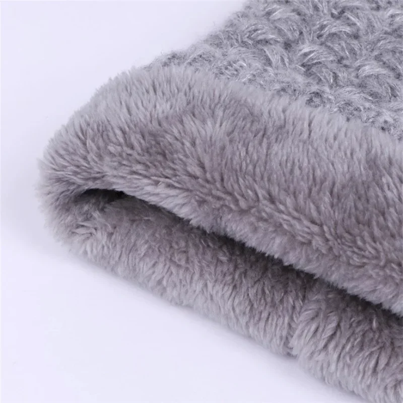 Écharpe de cou unisexe d'hiver tricotée en laine épaisse, foulard chaud, protection de la colonne cervicale, boucle d'extérieur, anneau de villosités