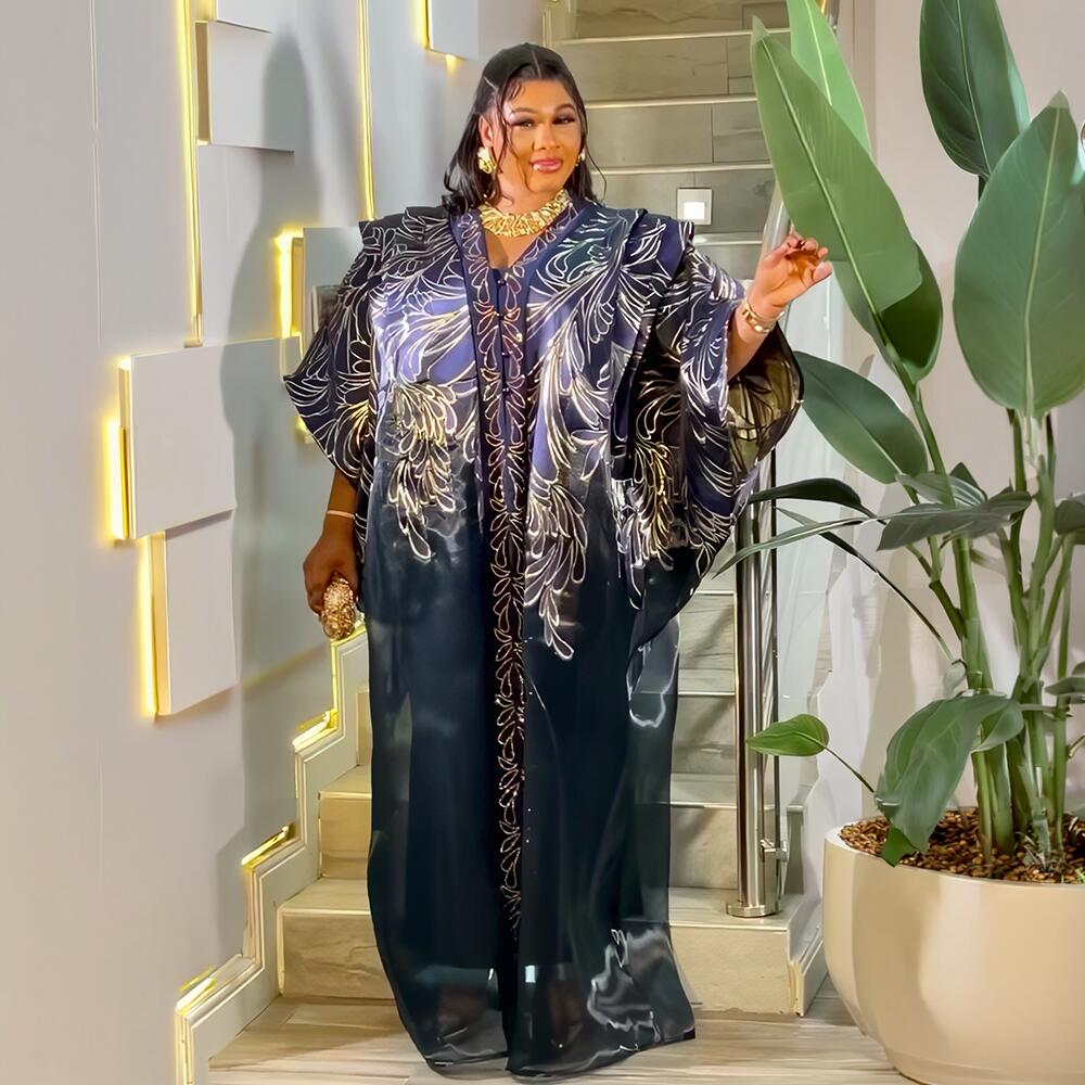 Robe africaine de luxe brodée avec foulard en strass, lingerie pour femmes, mode boubou, nouvelle arrivée