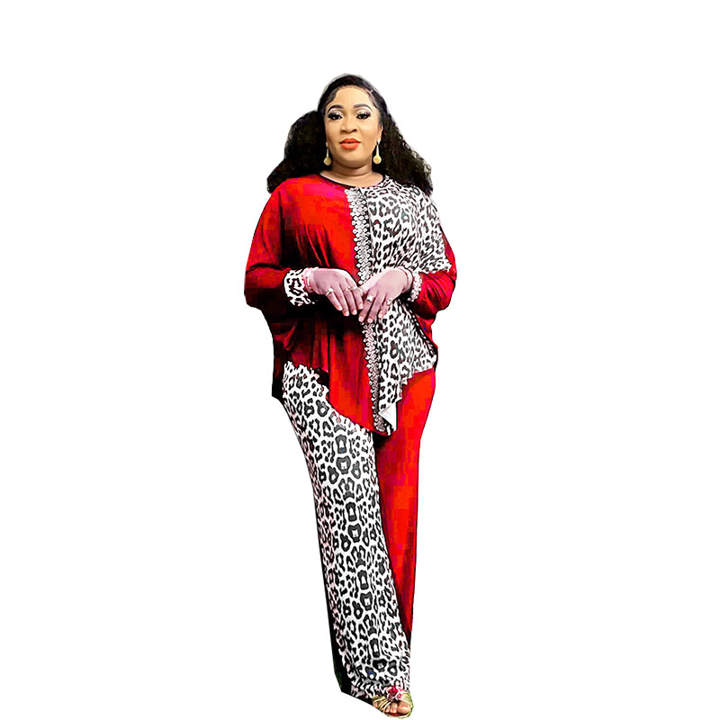 Ensemble Dashiki Africain Élégant à Manches sulfet Col Rond pour Femme, Vêtements Assortis de Grande Taille, Automne, 2 Pièces