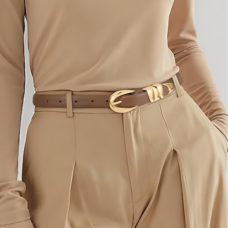Ceinture en PU coupe cintrée pour femmes, ceinture fine, pantalon en Denim, pantalon formel, ceinture noire à la mode avec boucle dorée, nouvelle collection 2026