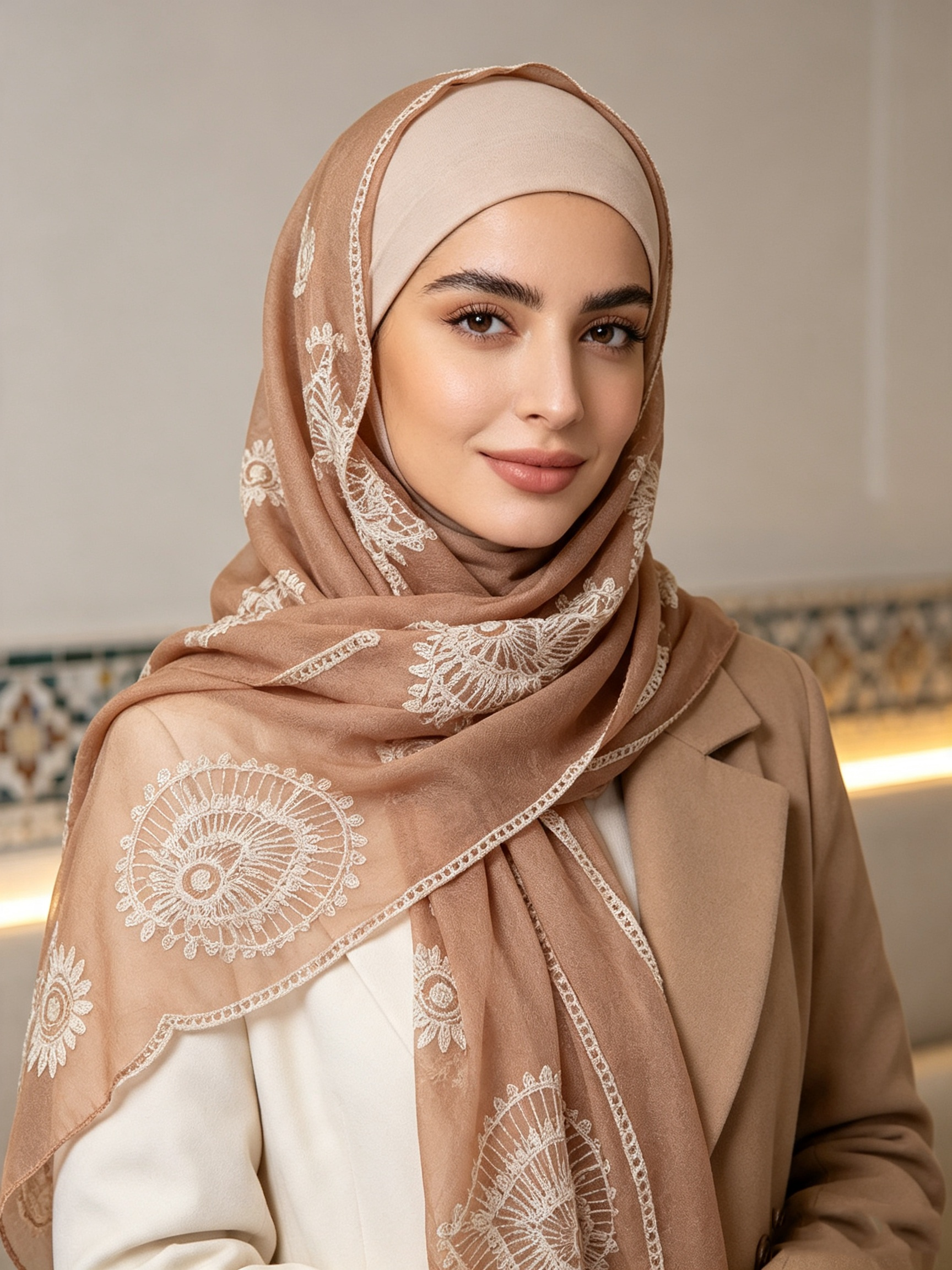 Hijab musulman de style turc, châle brodé, foulard doux et respirant pour femmes, écharpe florale islamique.