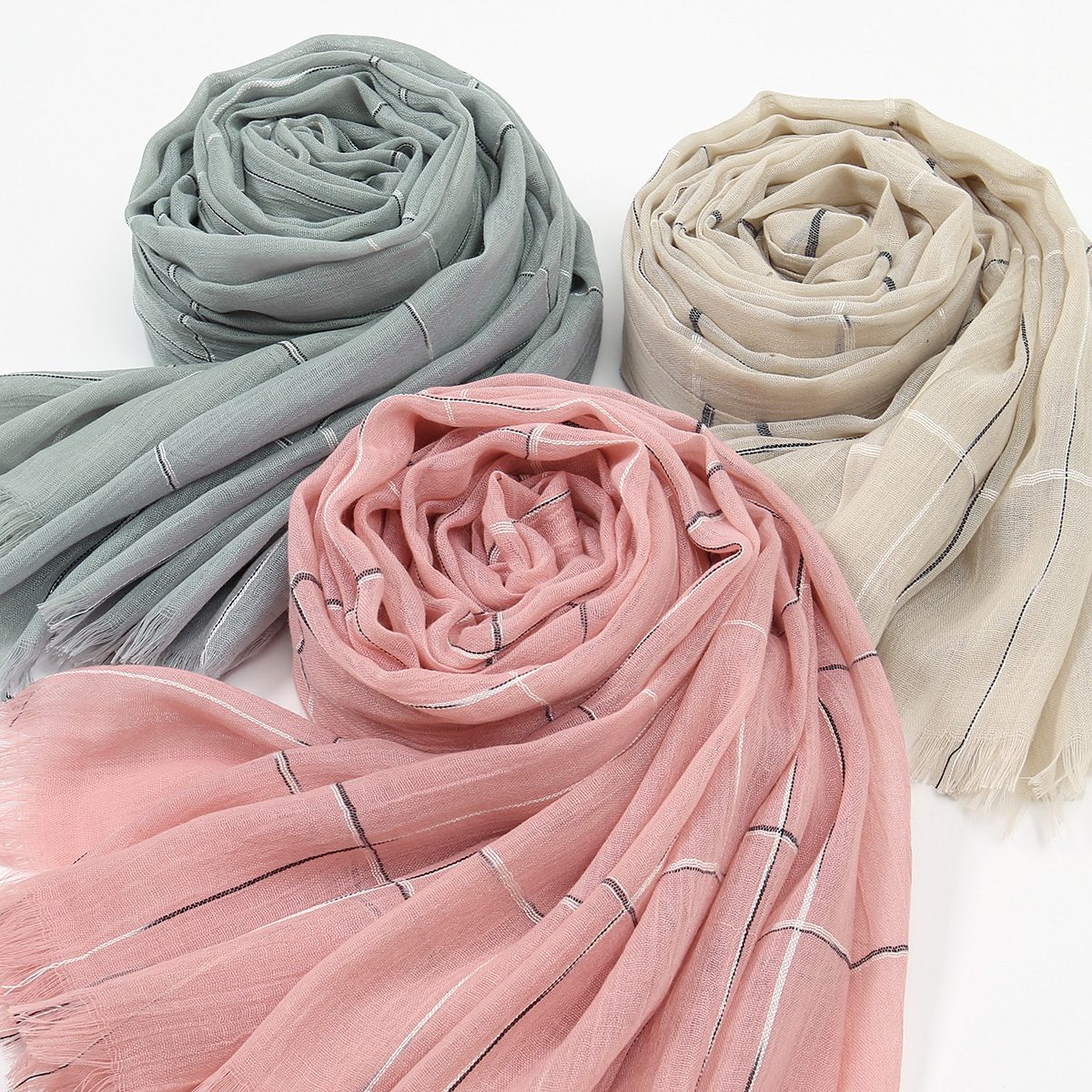 Plaid bambou coton Hijab grande taille écharpe pour femmes musulmanes plaine Premium enlever bord foulard Islam Turban châle Eid 190*80 cm