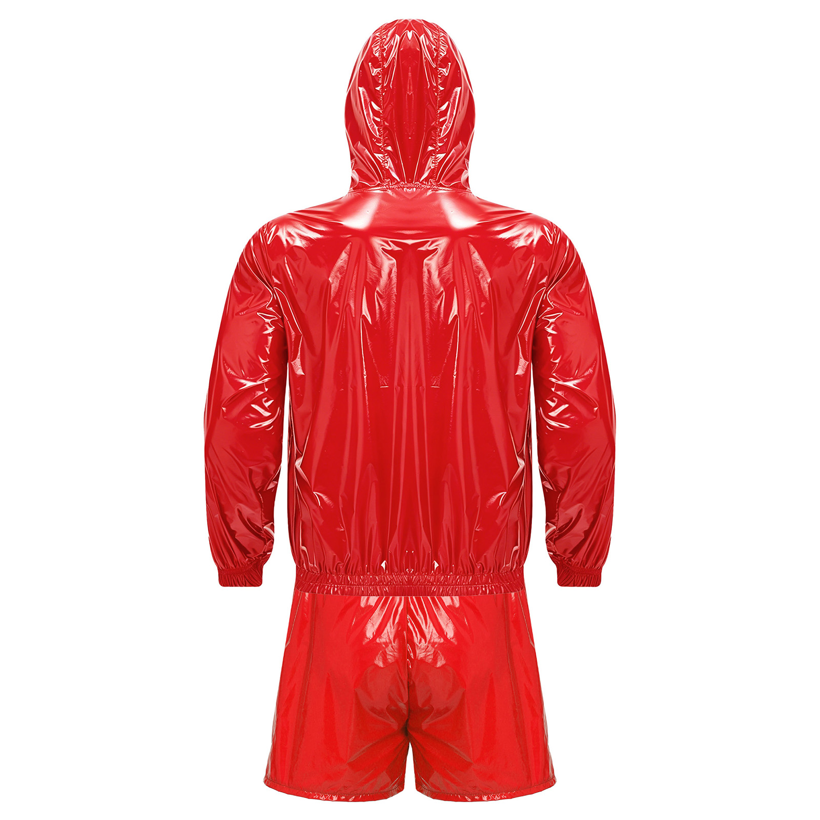 Ensemble de survêtement sportif imperméable pour homme, veste à capuche zippée sur le devant, short boxer intégré