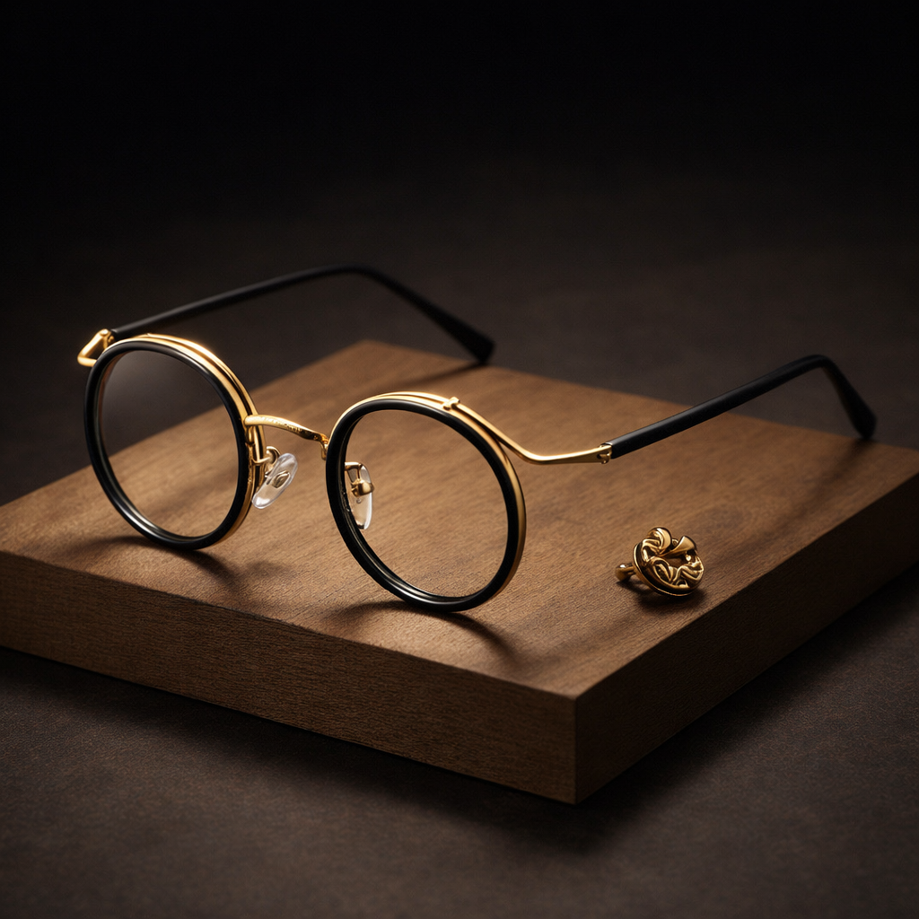 Monture de lunettes de luxe rétro de marque, monture ronde pour hommes et femmes, en alliage d'acier inoxydable ultraléger, anti-lumière bleue